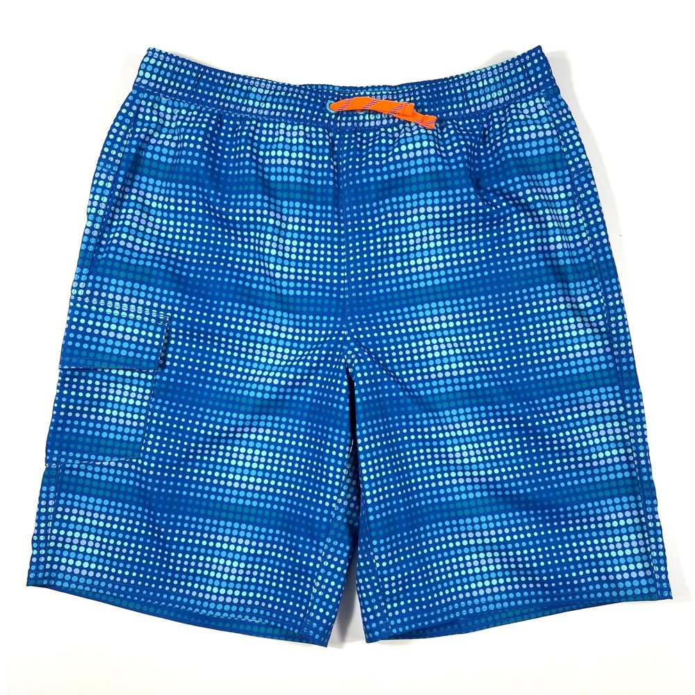 L.L. Bean BeanSport Boardshorts Blue‎ Dotted UV SunSmart Swim Trunks Size 16 NWT